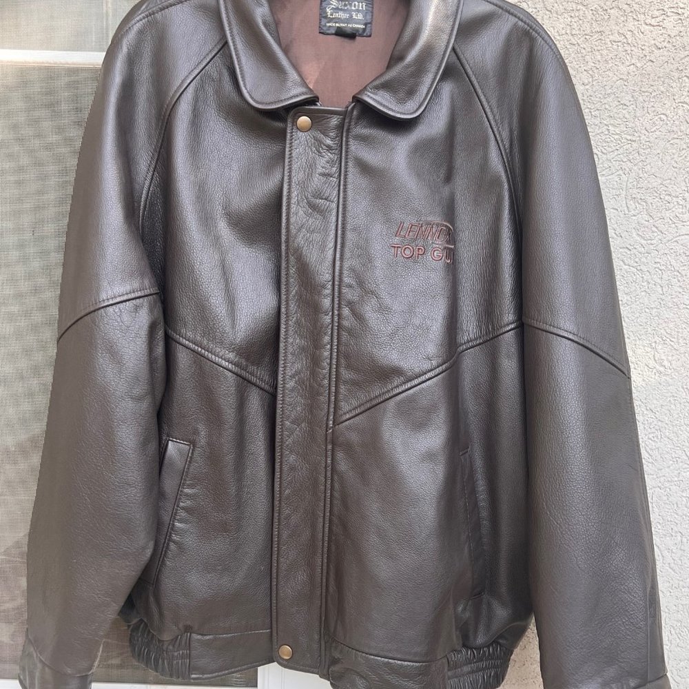Vintage Mens XXL Soft Brown Leather Bomber Jacket